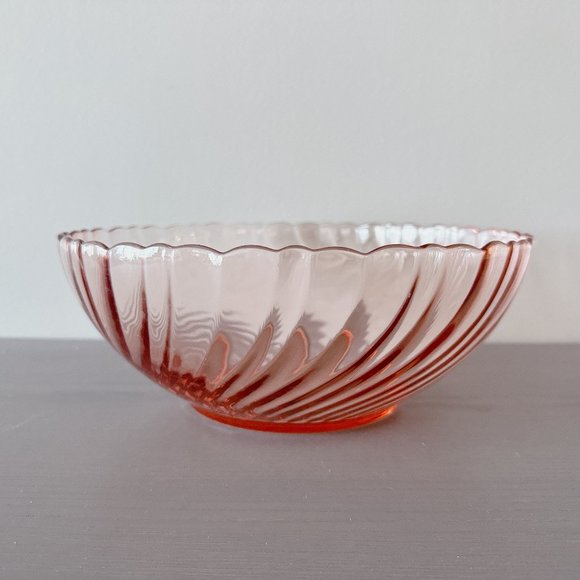Pink glass bowl Made in France fruit bowl decor - Picture 1 of 8